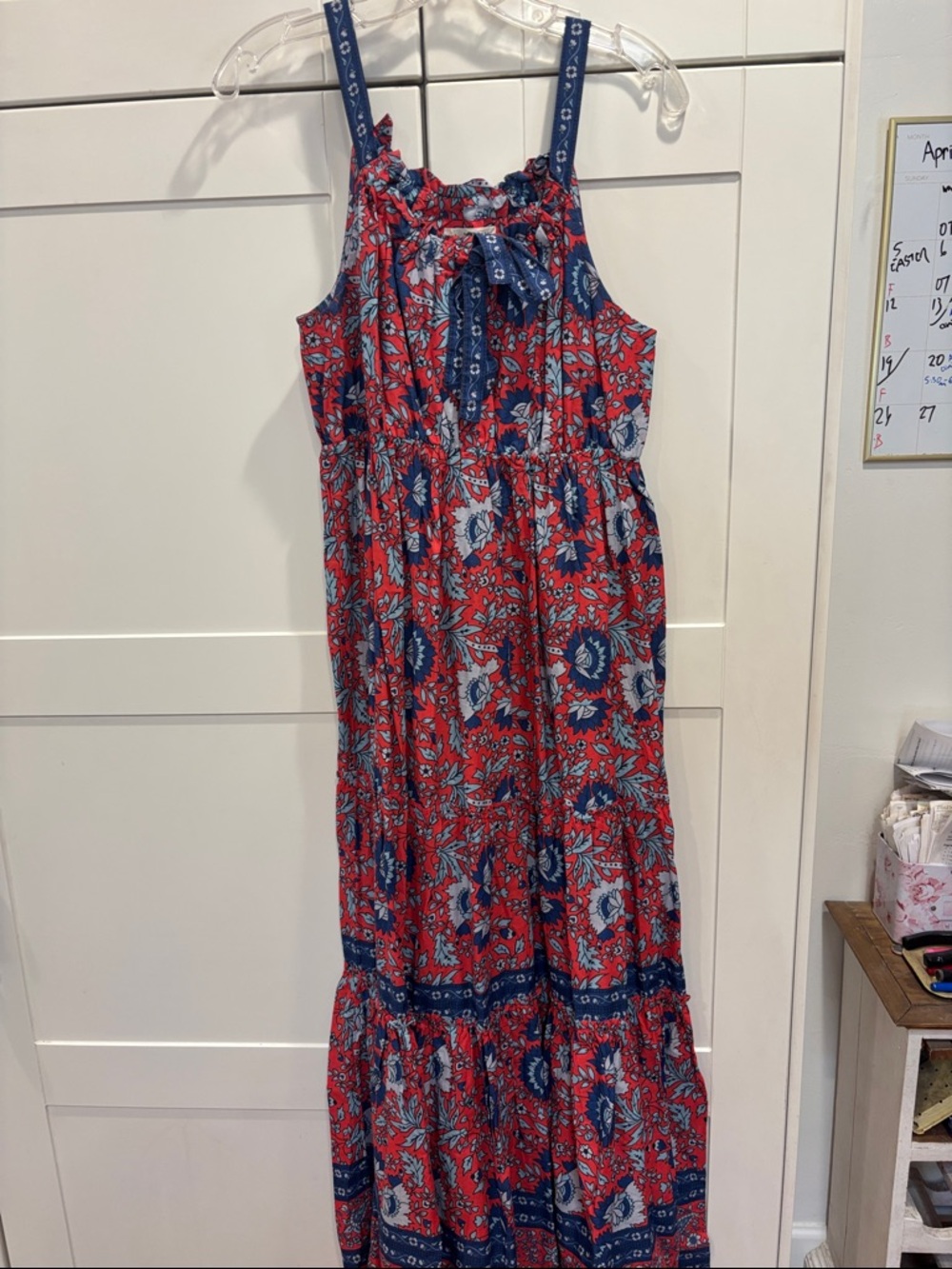NATURAL LIFE Red and Blue Floral Maxi Dress